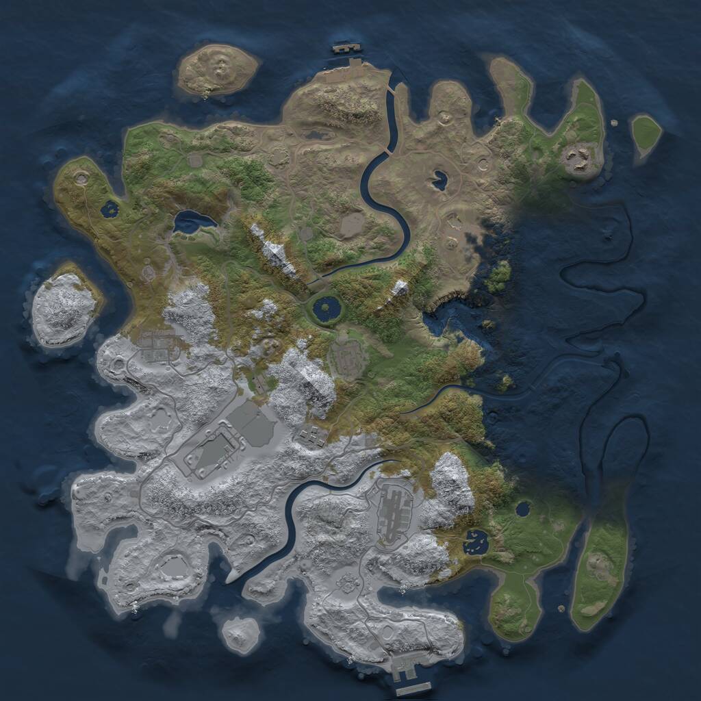 Rust Map: Procedural Map, Size: 4000, Seed: 12474333, 14 Monuments