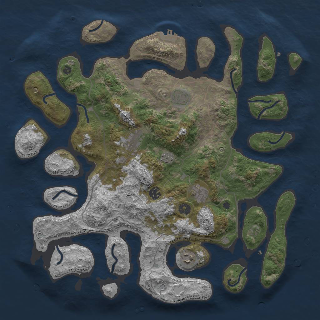 Rust Map: Procedural Map, Size: 4000, Seed: 12474333, 16 Monuments