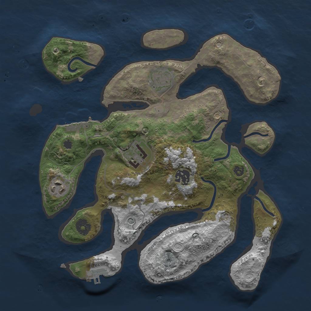 Rust Map: Procedural Map, Size: 3000, Seed: 239756, 15 Monuments