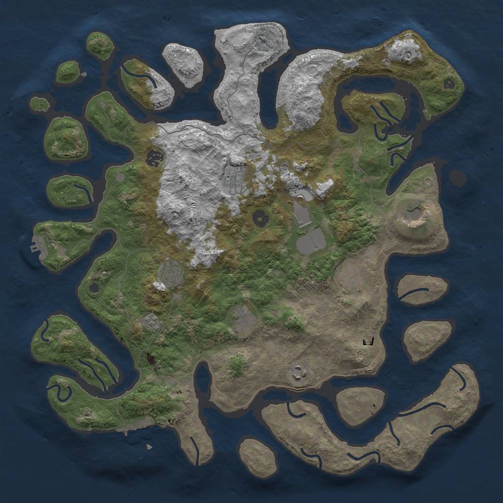 Rust Map: Procedural Map, Size: 4500, Seed: 11589, 20 Monuments