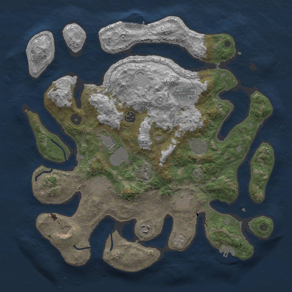 Rust Map: Procedural Map, Size: 4000, Seed: 137653633, 20 Monuments