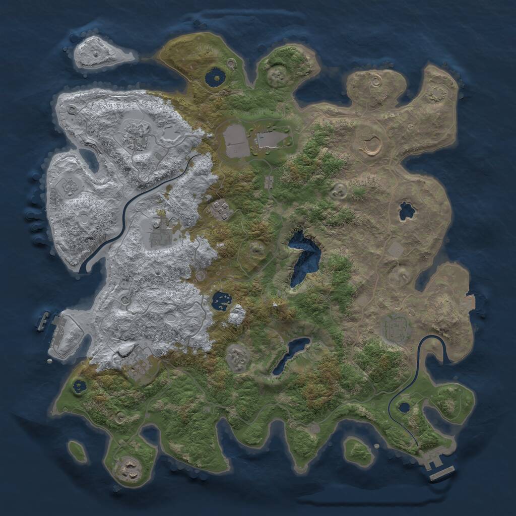 Rust Map: Procedural Map, Size: 4000, Seed: 6987510, 15 Monuments