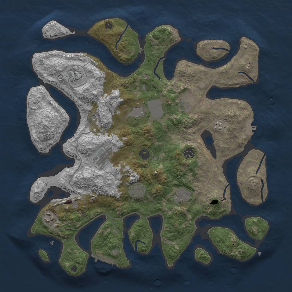 Rust Map: Procedural Map, Size: 4000, Seed: 6987510, 20 Monuments