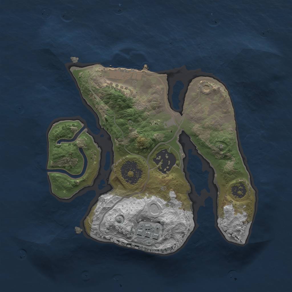 Rust Map: Procedural Map, Size: 2000, Seed: 26520, 10 Monuments