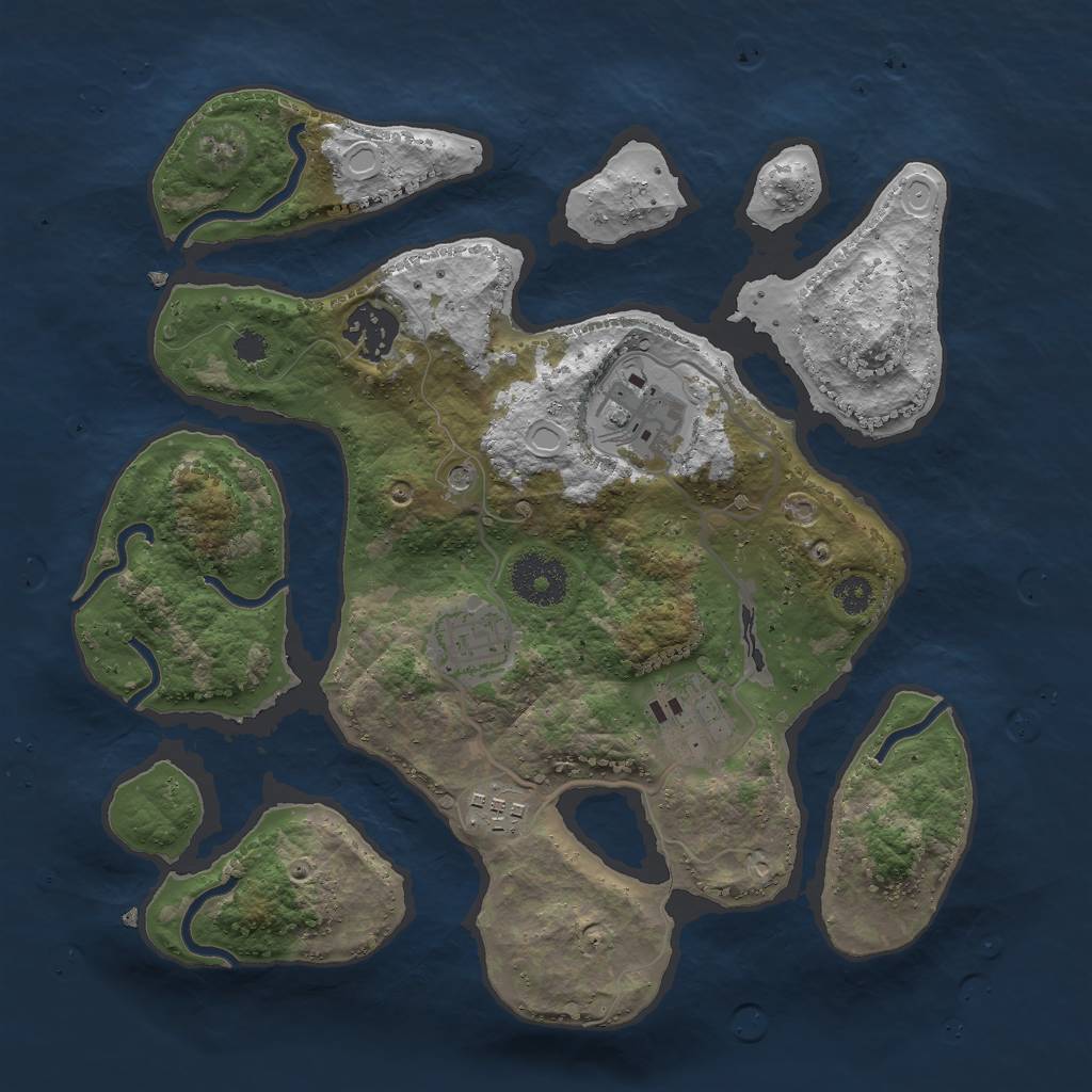 Rust Map: Procedural Map, Size: 3000, Seed: 836429000, 14 Monuments