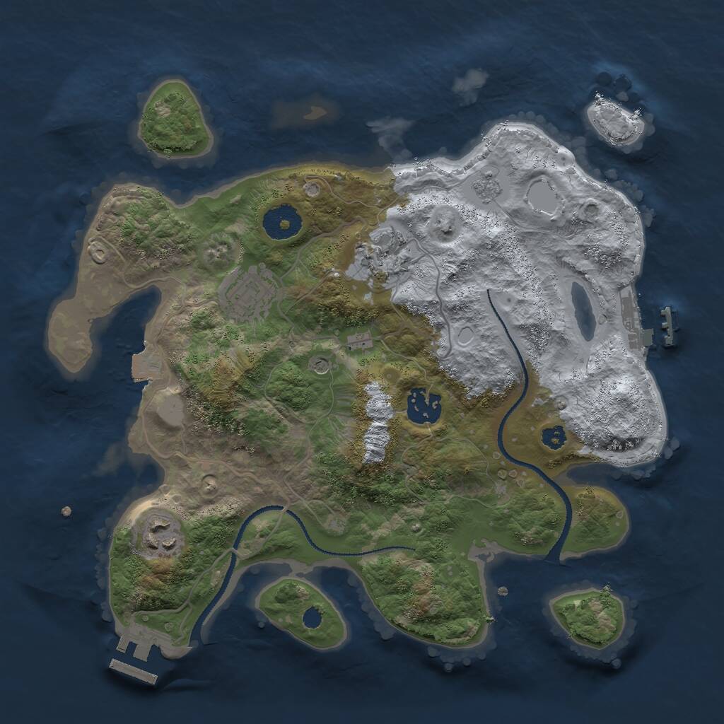 Rust Map: Procedural Map, Size: 3000, Seed: 265174347, 9 Monuments