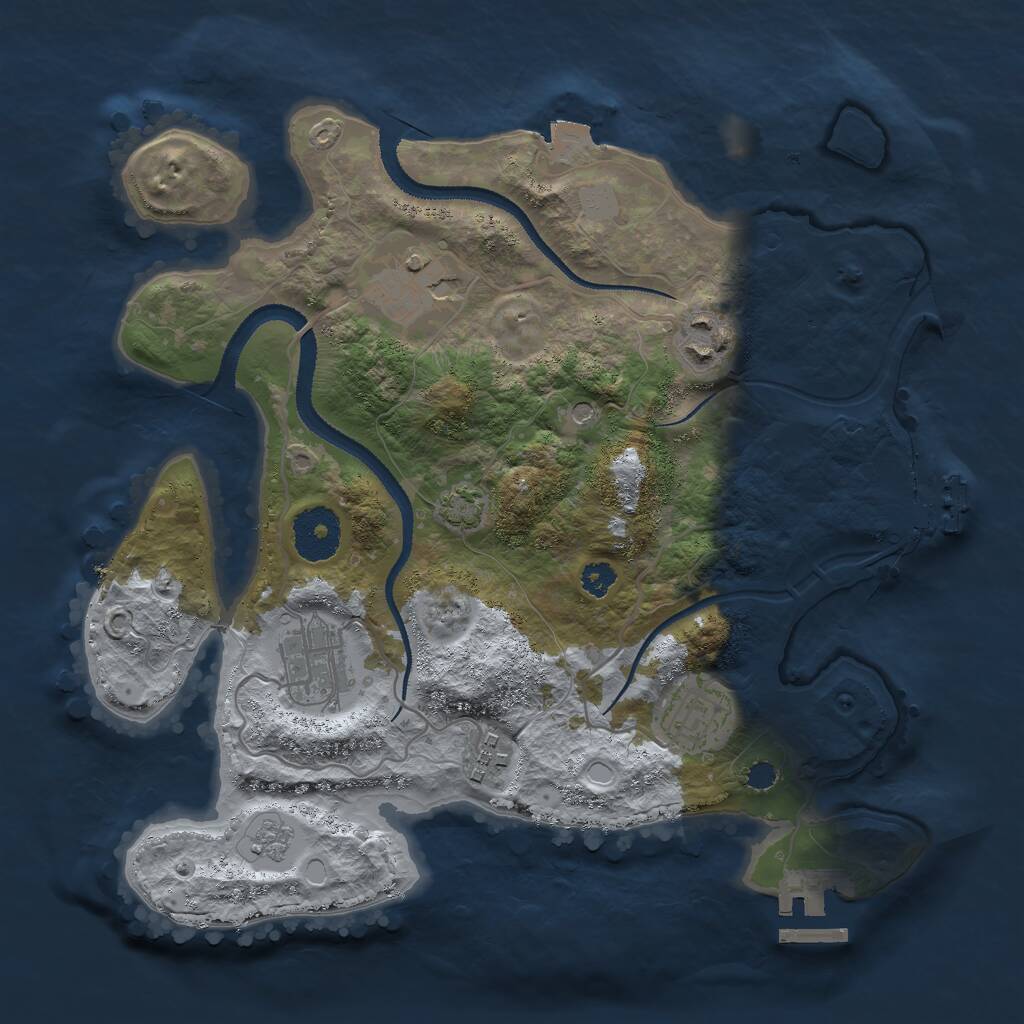 Rust Map: Procedural Map, Size: 3000, Seed: 703831, 11 Monuments