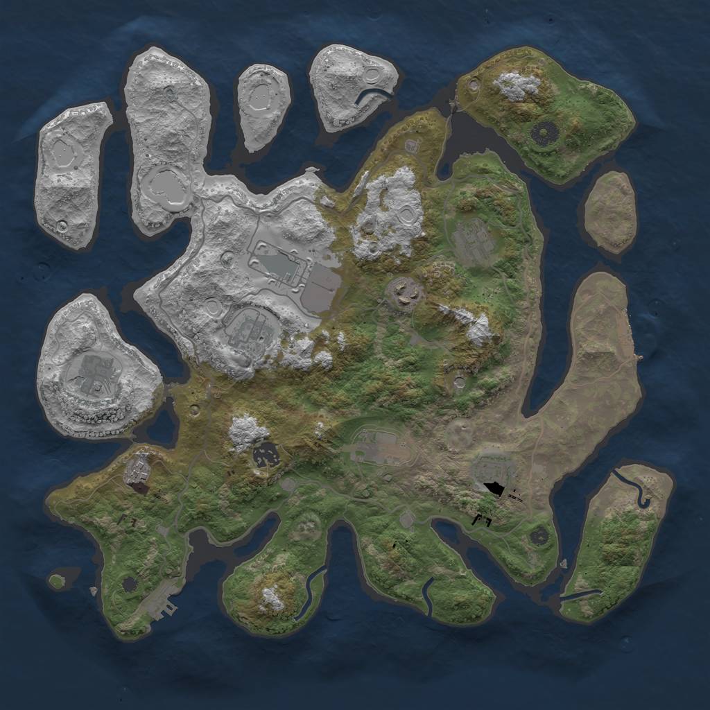 Rust Map: Procedural Map, Size: 4000, Seed: 326903332, 20 Monuments