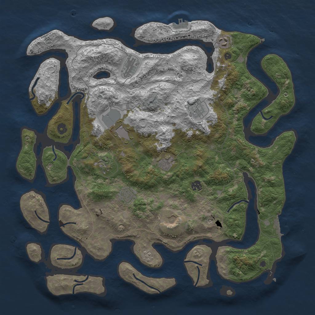 Rust Map: Procedural Map, Size: 4500, Seed: 813482659, 21 Monuments