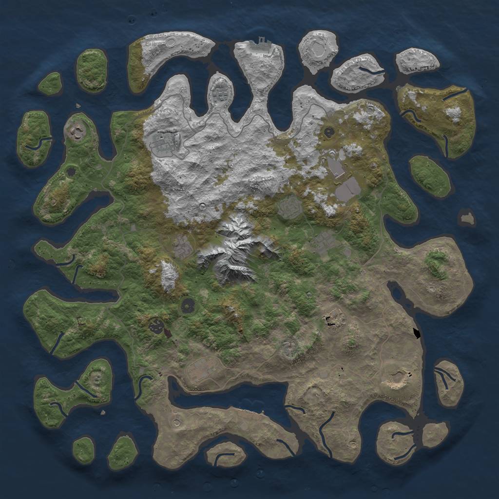 Rust Map: Procedural Map, Size: 5080, Seed: 677396109, 22 Monuments