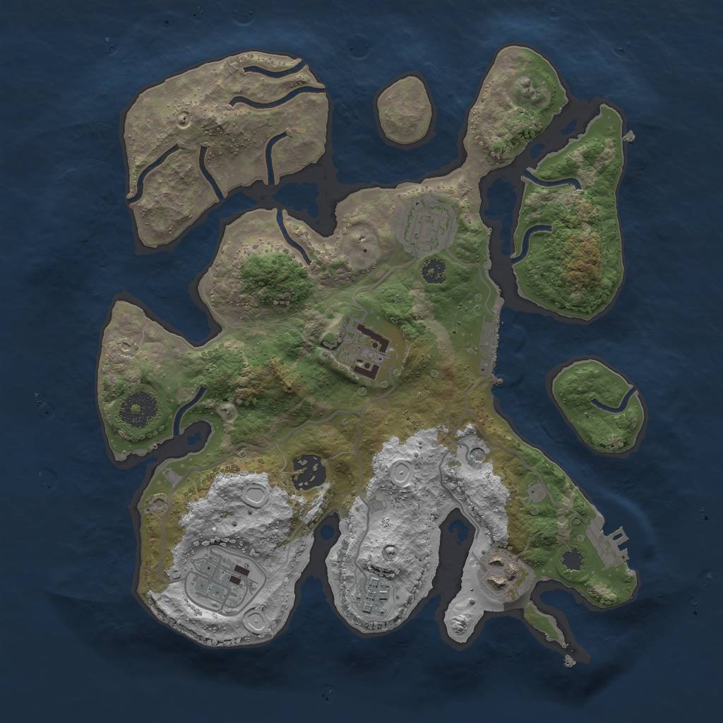 Rust Map: Procedural Map, Size: 3000, Seed: 1701533041, 17 Monuments