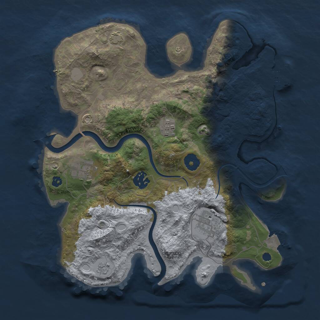 Rust Map: Procedural Map, Size: 3000, Seed: 1701533041, 8 Monuments
