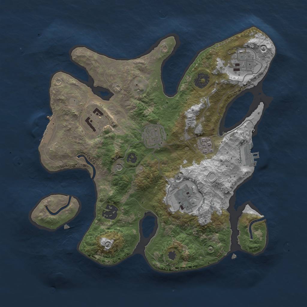 Rust Map: Procedural Map, Size: 3000, Seed: 70733236, 17 Monuments