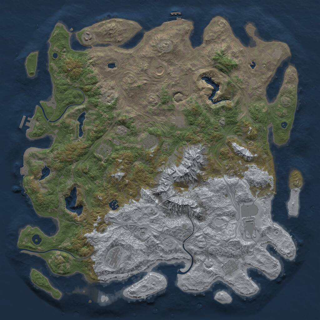 Rust Map: Procedural Map, Size: 5000, Seed: 867666, 17 Monuments