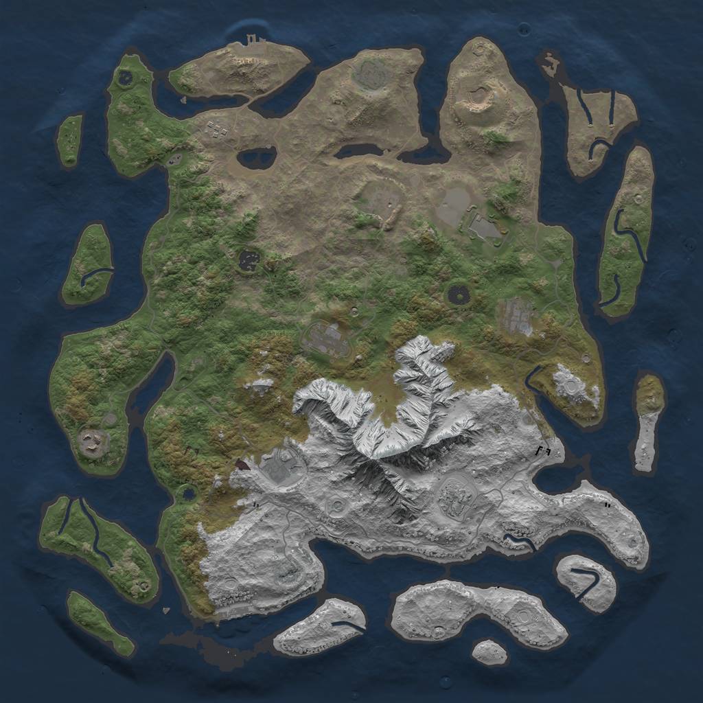 Rust Map: Procedural Map, Size: 5000, Seed: 867666, 22 Monuments