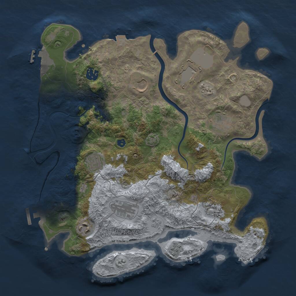 Rust Map: Procedural Map, Size: 3500, Seed: 6999223, 15 Monuments