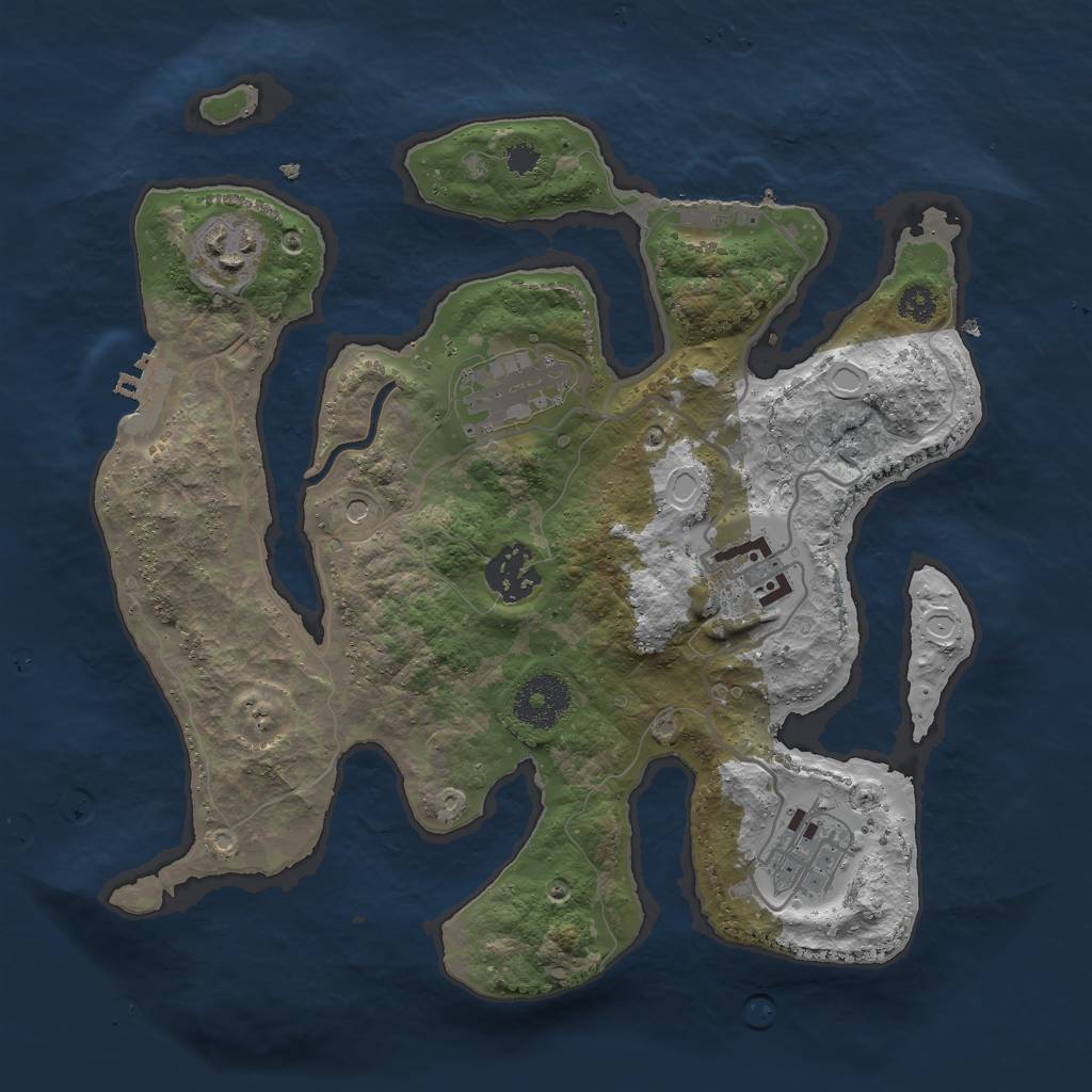Rust Map: Procedural Map, Size: 3000, Seed: 1158766986, 16 Monuments