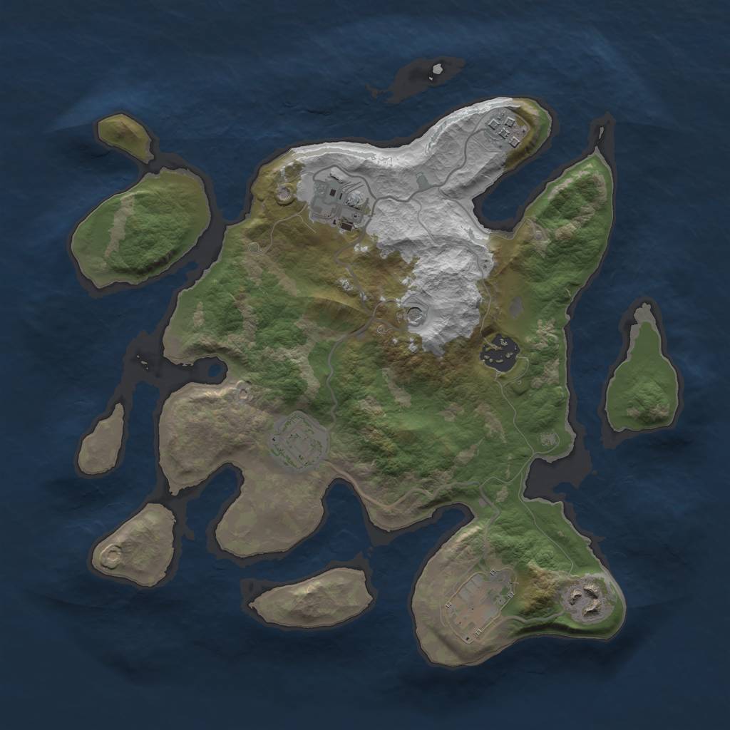 Rust Map: Barren, Size: 3000, Seed: 1773326282, 9 Monuments