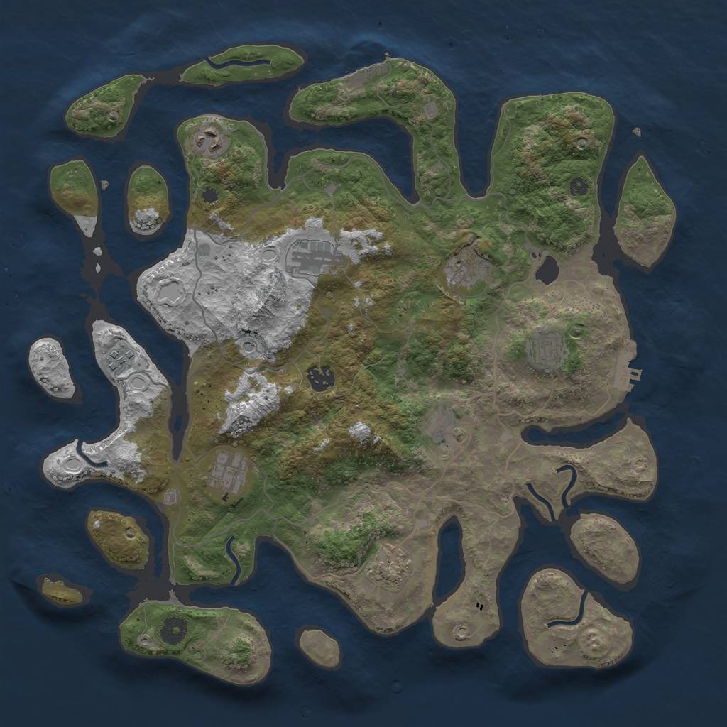 Rust Map: Procedural Map, Size: 4000, Seed: 86170612, 20 Monuments