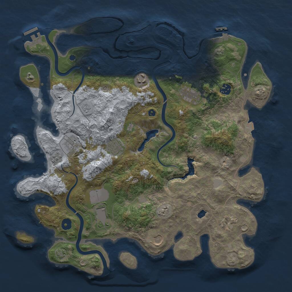 Rust Map: Procedural Map, Size: 4000, Seed: 86170612, 15 Monuments