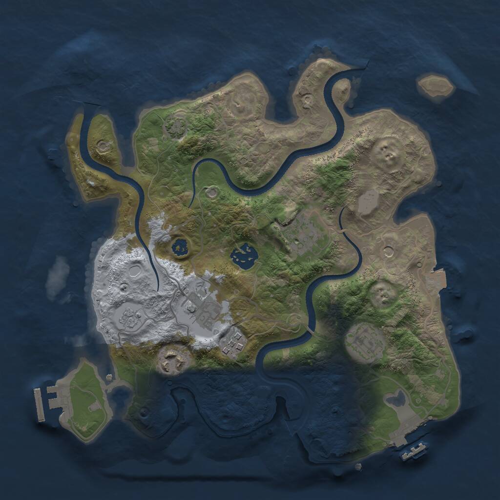 Rust Map: Procedural Map, Size: 3000, Seed: 1588678105, 12 Monuments