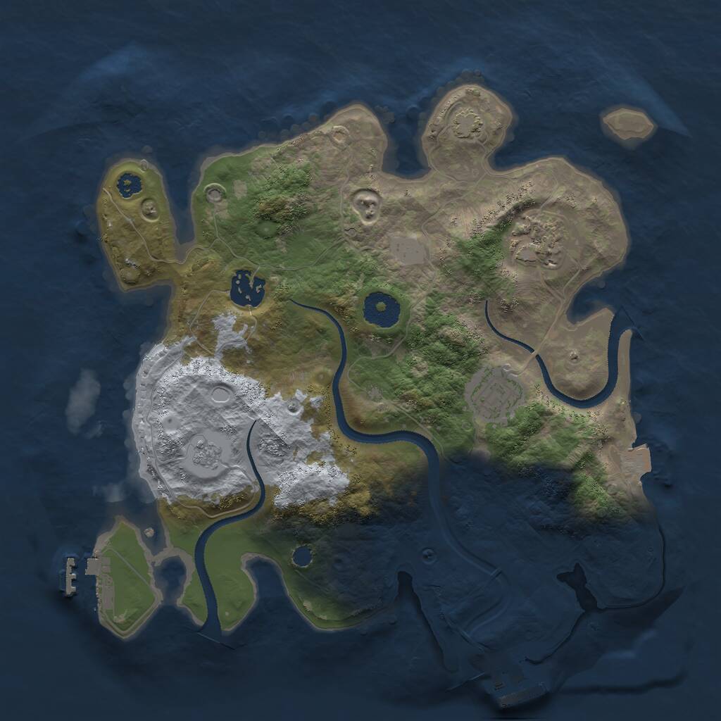 Rust Map: Procedural Map, Size: 3000, Seed: 1588678105, 8 Monuments