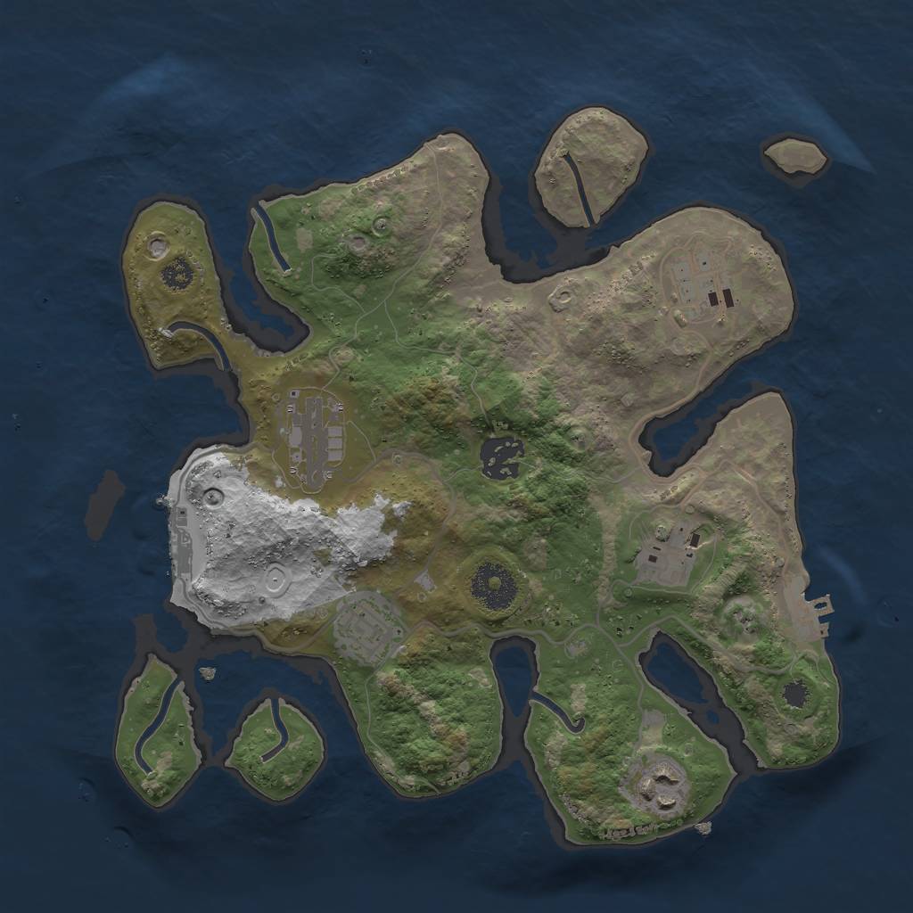 Rust Map: Procedural Map, Size: 3000, Seed: 1588678105, 16 Monuments