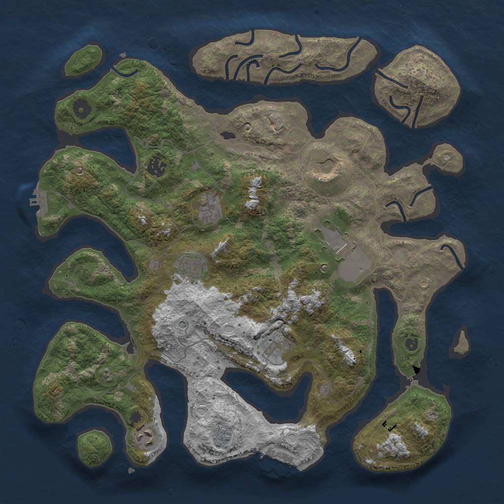 Rust Map: Procedural Map, Size: 4000, Seed: 14443233, 19 Monuments