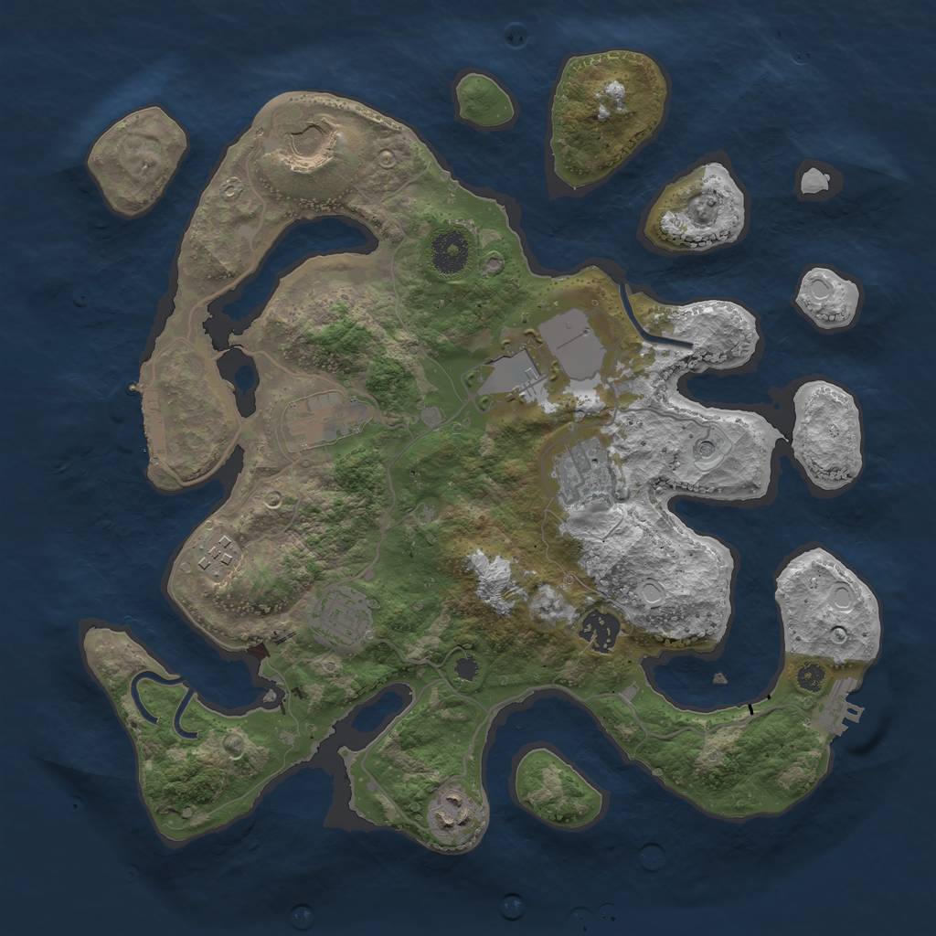 Rust Map: Procedural Map, Size: 3500, Seed: 820192, 19 Monuments