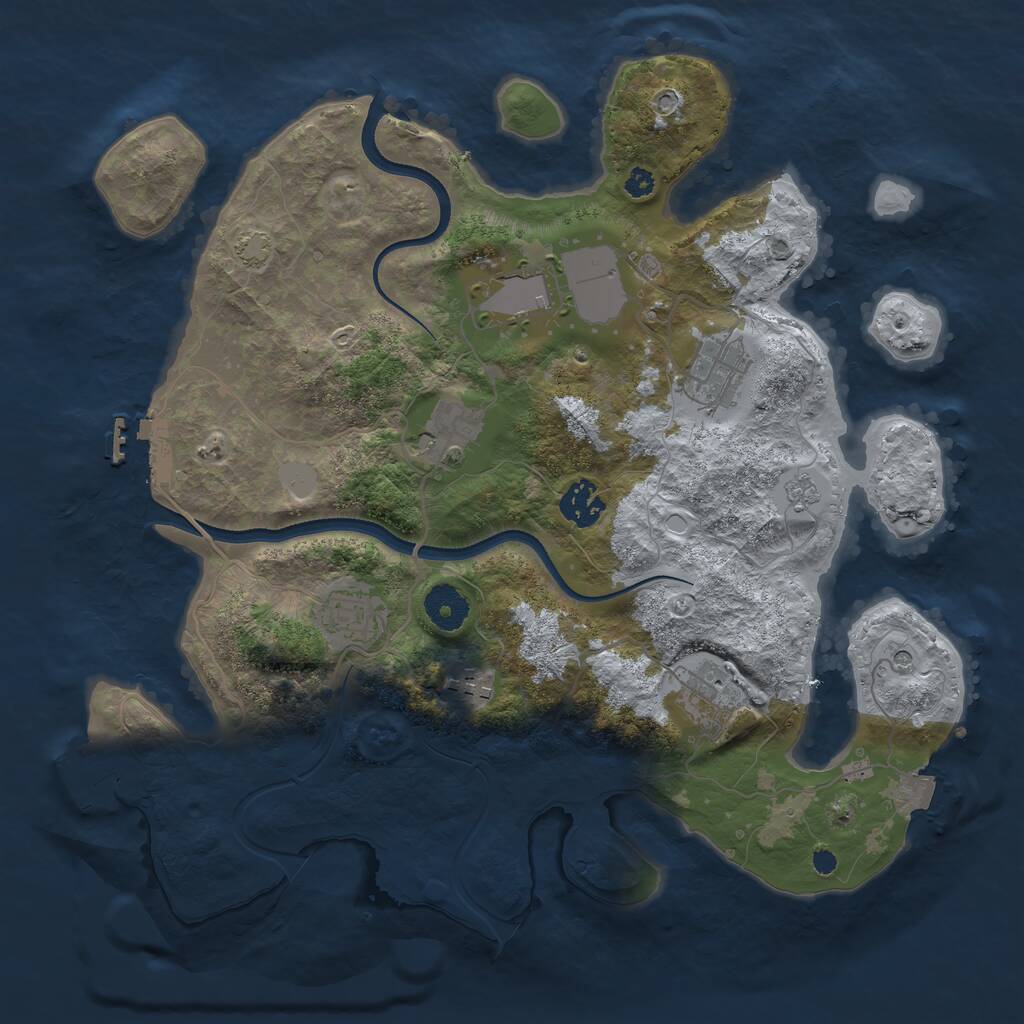 Rust Map: Procedural Map, Size: 3500, Seed: 820192, 13 Monuments