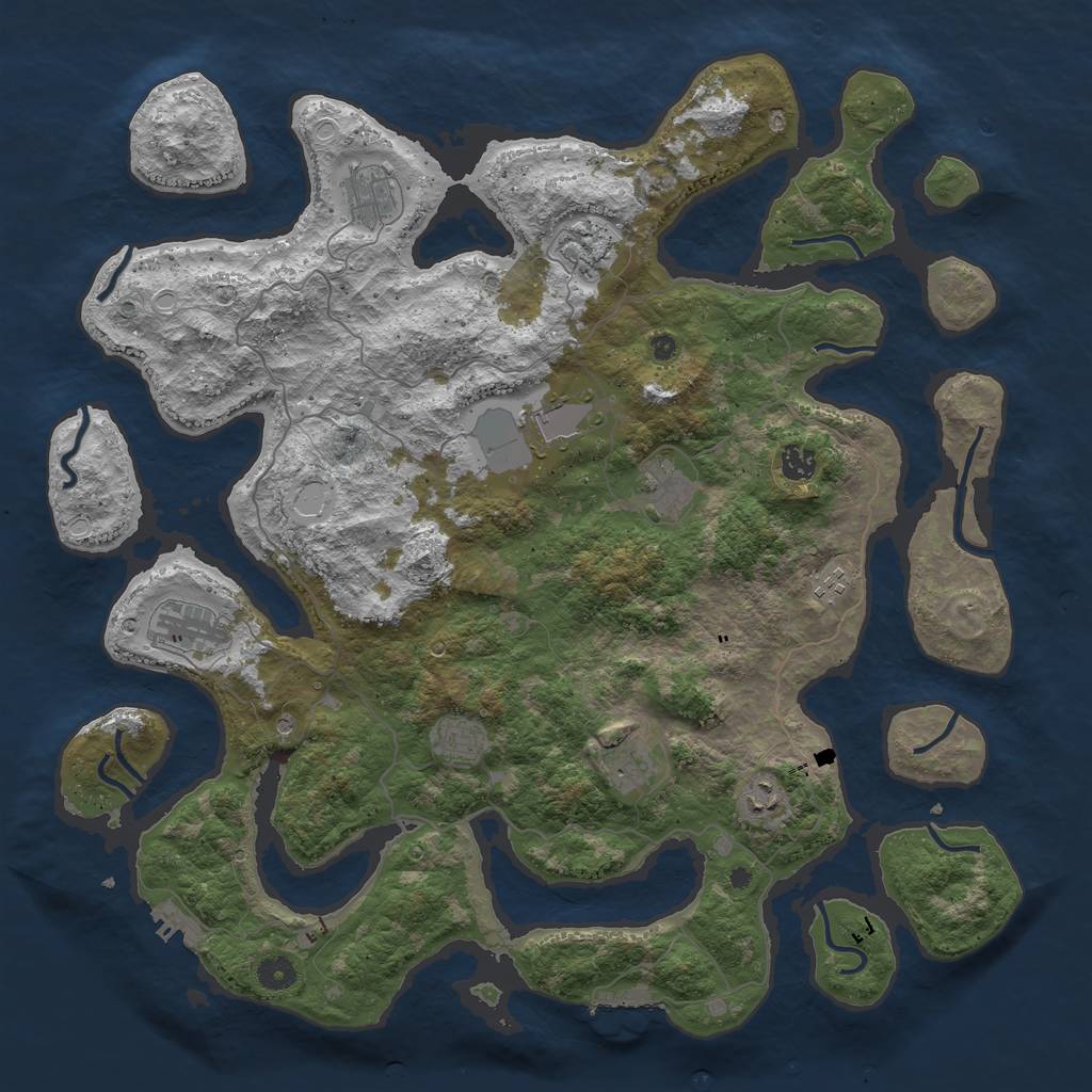 Rust Map: Procedural Map, Size: 4500, Seed: 1081975, 21 Monuments