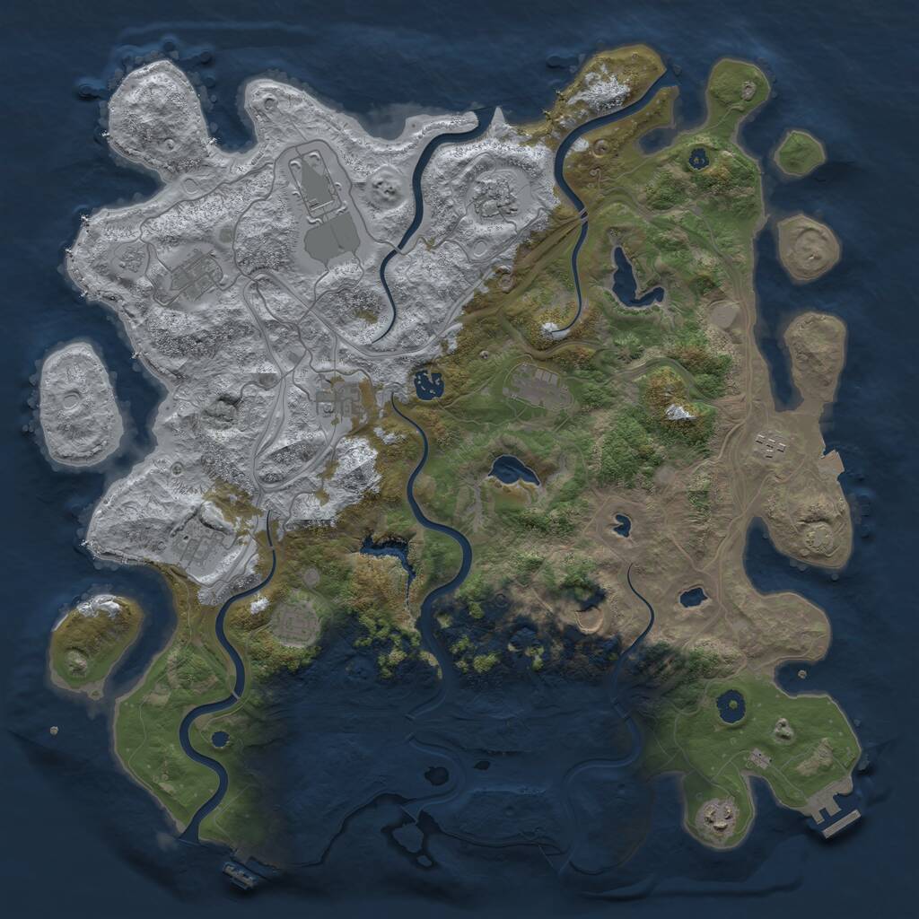 Rust Map: Procedural Map, Size: 4500, Seed: 1081975, 17 Monuments