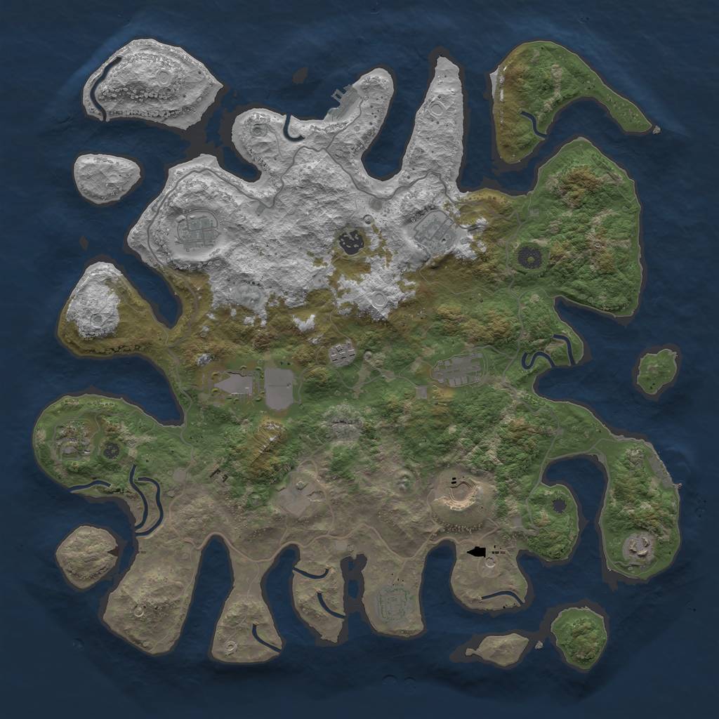 Rust Map: Procedural Map, Size: 4500, Seed: 12050, 22 Monuments