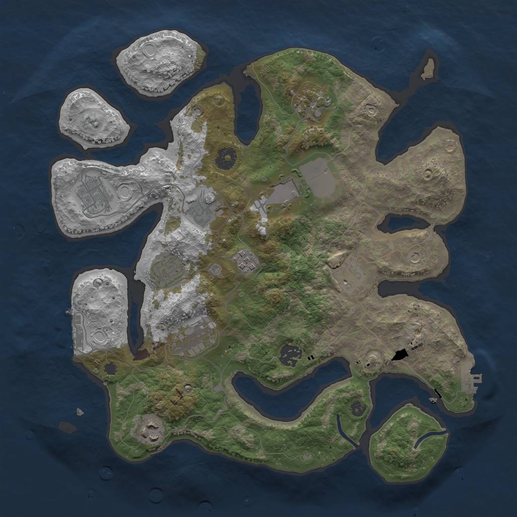 Rust Map: Procedural Map, Size: 3500, Seed: 194153142, 21 Monuments