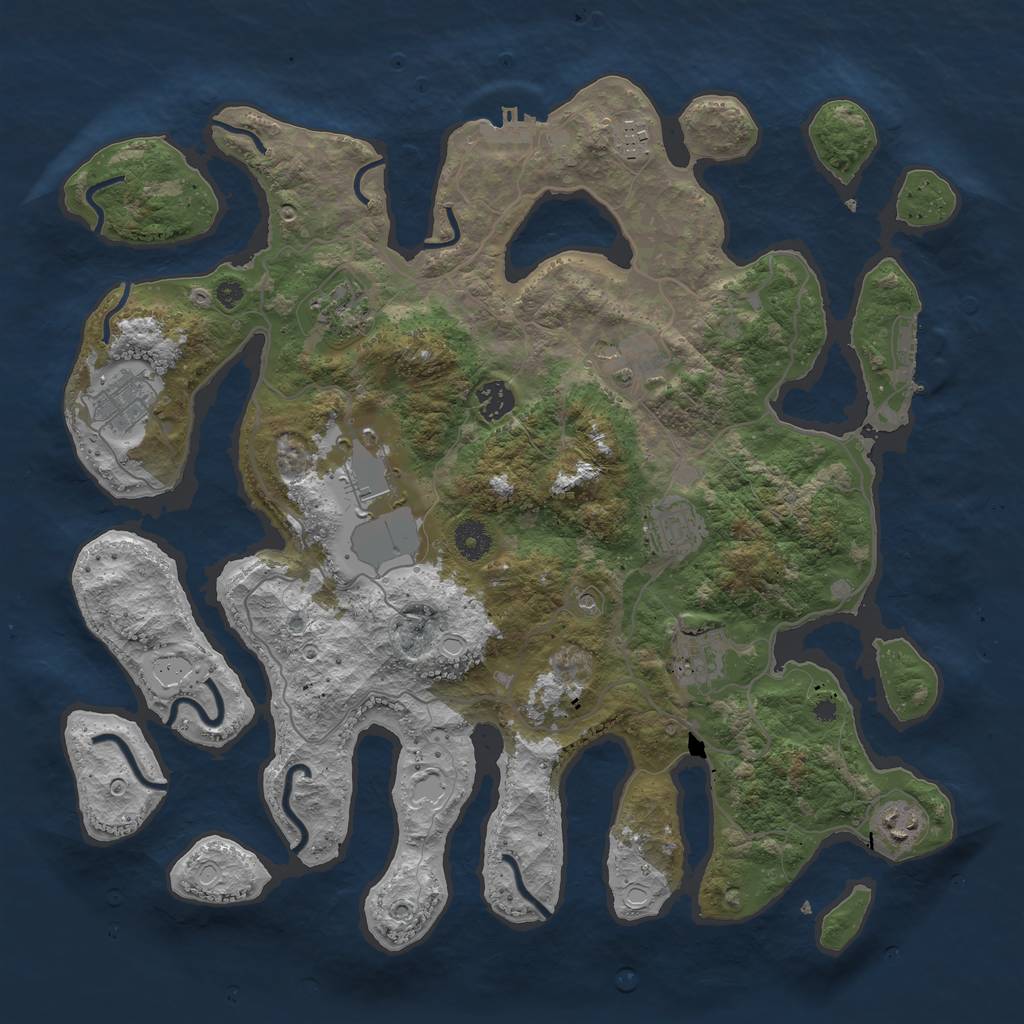 Rust Map: Procedural Map, Size: 4000, Seed: 13982, 20 Monuments