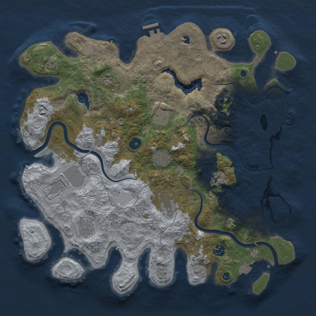 Rust Map: Procedural Map, Size: 4000, Seed: 13982, 15 Monuments