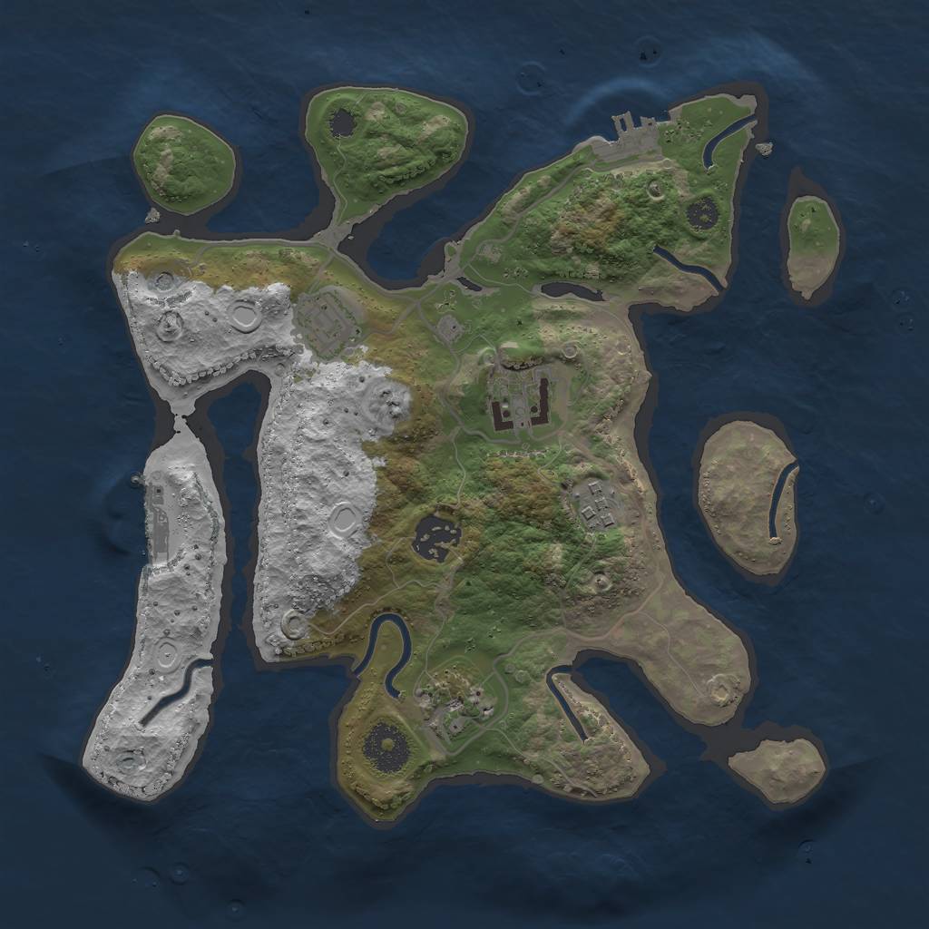 Rust Map: Procedural Map, Size: 3000, Seed: 292620, 16 Monuments