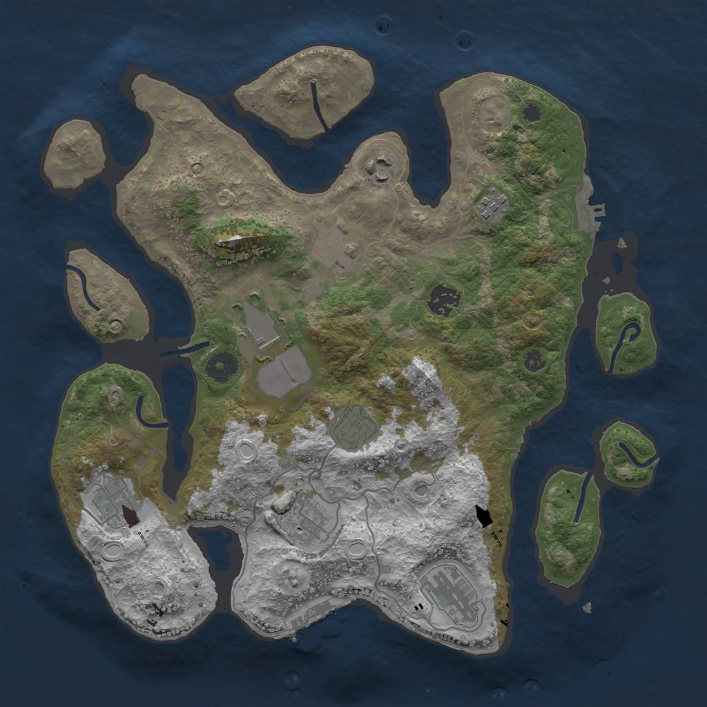 Rust Map: Procedural Map, Size: 3500, Seed: 73818, 20 Monuments