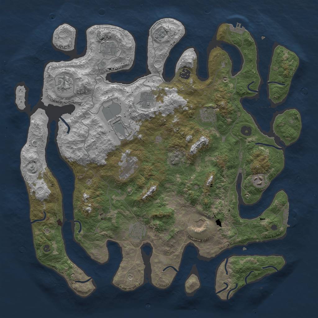 Rust Map: Procedural Map, Size: 4500, Seed: 9297037, 22 Monuments
