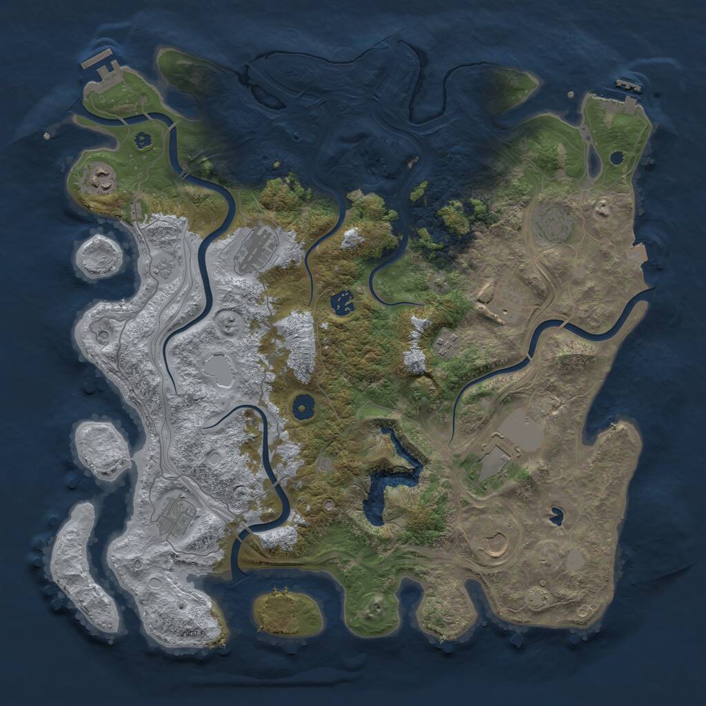Rust Map: Procedural Map, Size: 4300, Seed: 764808871, 15 Monuments