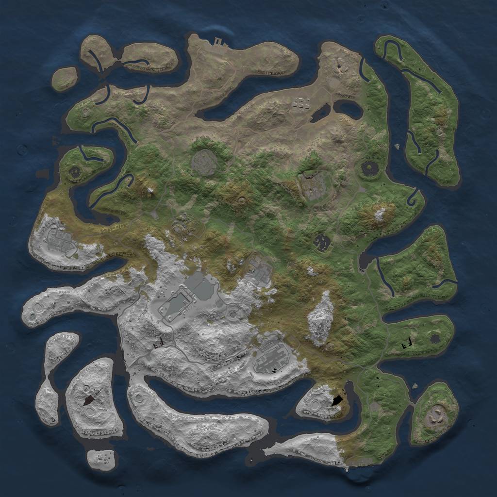 Rust Map: Procedural Map, Size: 4500, Seed: 28497469, 21 Monuments