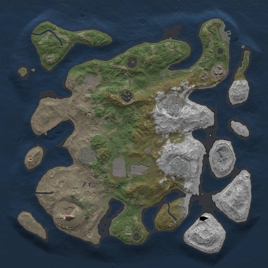 Rust Map: Procedural Map, Size: 3700, Seed: 1654175, 19 Monuments