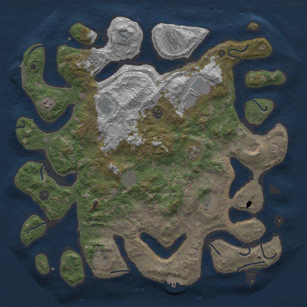 Rust Map: Procedural Map, Size: 4500, Seed: 1013494526, 22 Monuments