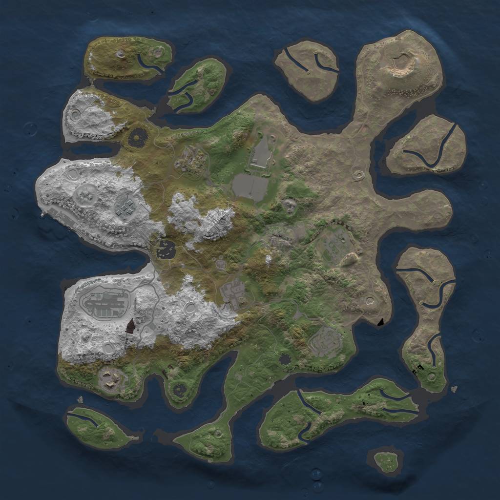 Rust Map: Procedural Map, Size: 3800, Seed: 45461, 20 Monuments