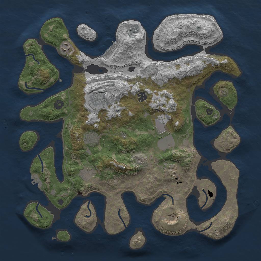 Rust Map: Procedural Map, Size: 4000, Seed: 793464, 20 Monuments