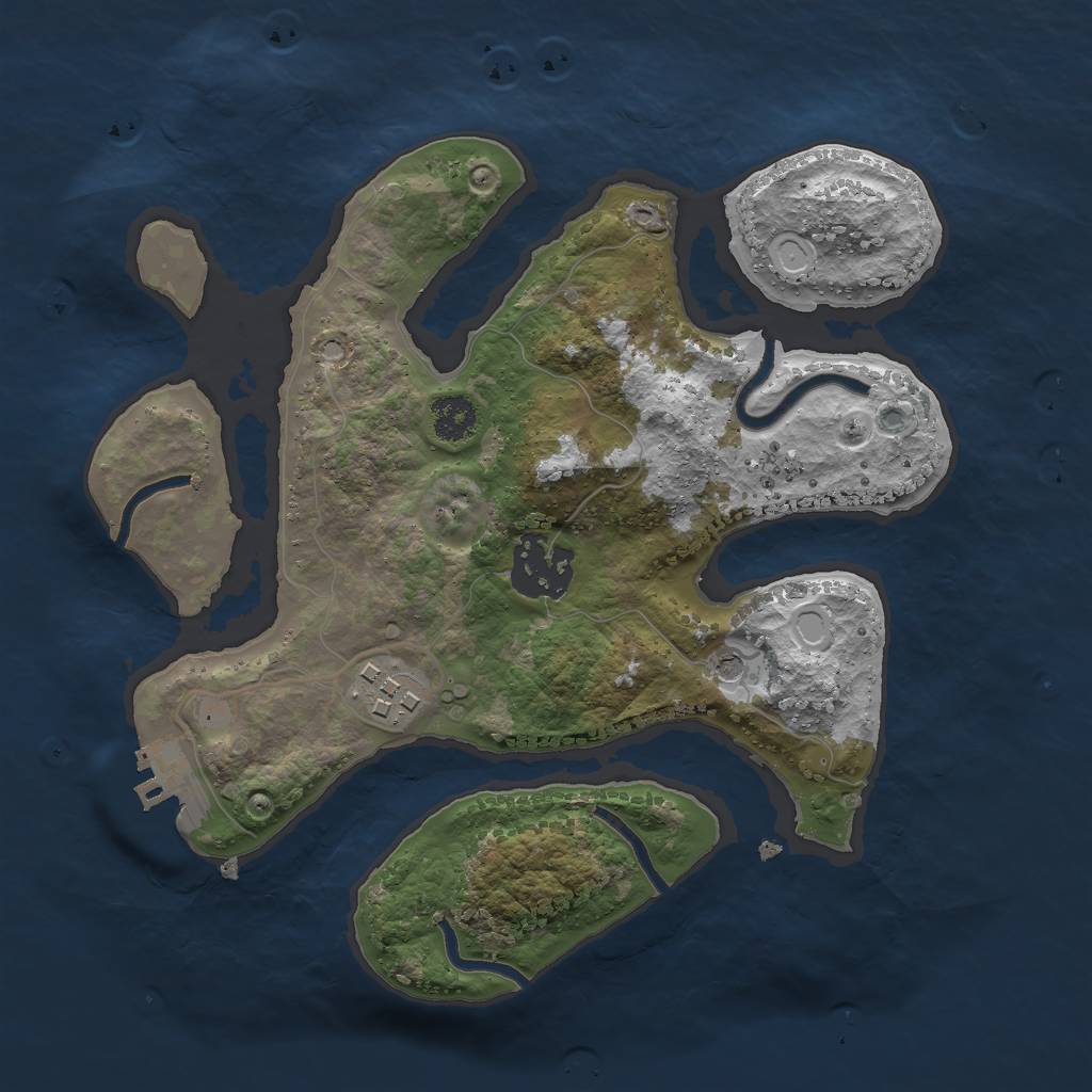 Rust Map: Procedural Map, Size: 2500, Seed: 110997352, 12 Monuments