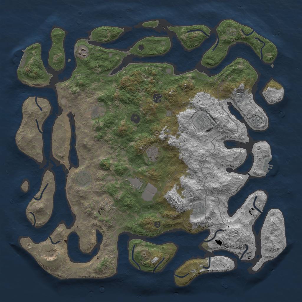 Rust Map: Procedural Map, Size: 4700, Seed: 713705, 22 Monuments