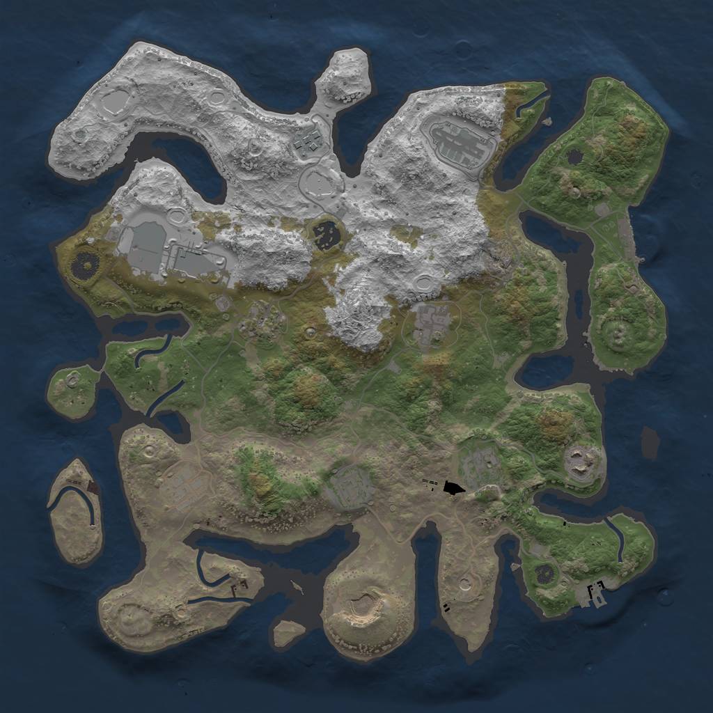 Rust Map: Procedural Map, Size: 3850, Seed: 423493922, 22 Monuments