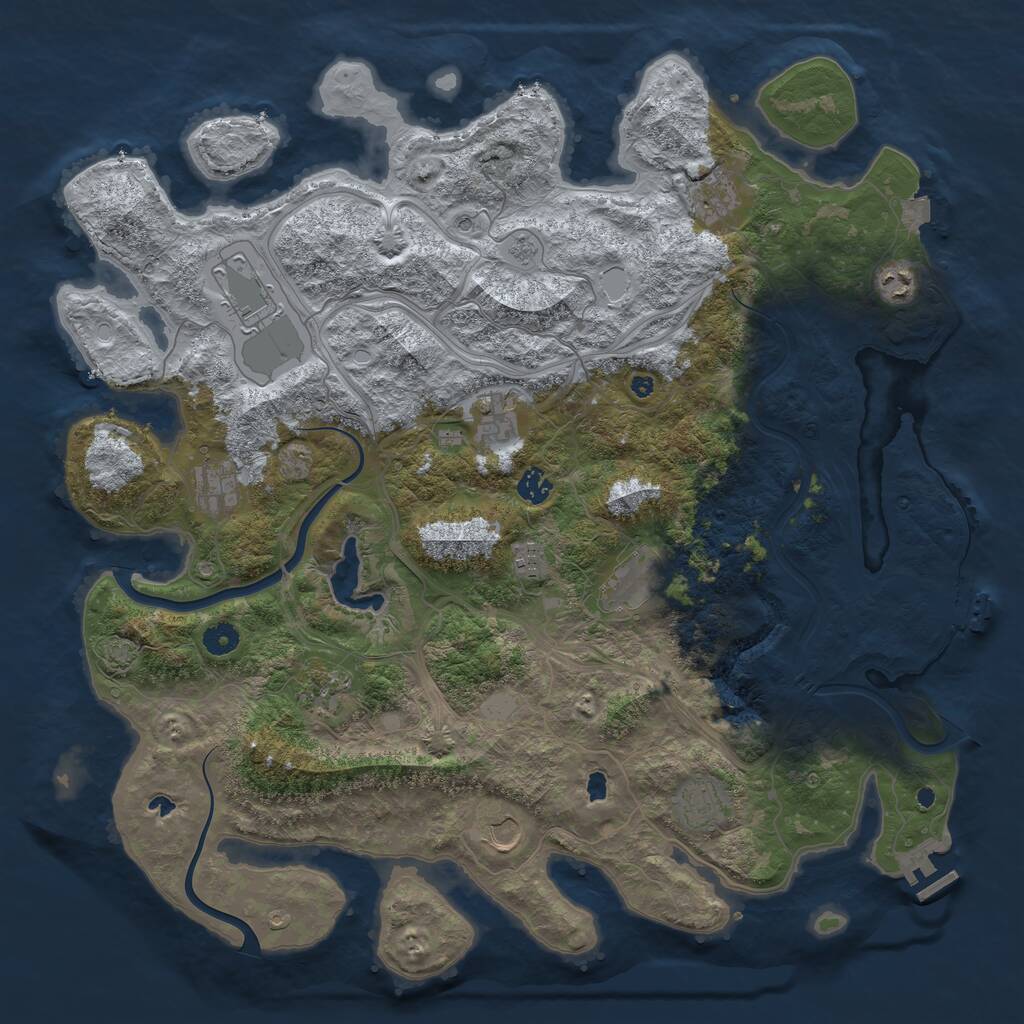 Rust Map: Procedural Map, Size: 4500, Seed: 1952576387, 17 Monuments