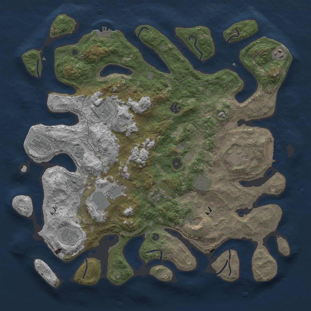 Rust Map: Procedural Map, Size: 4500, Seed: 1084744212, 22 Monuments